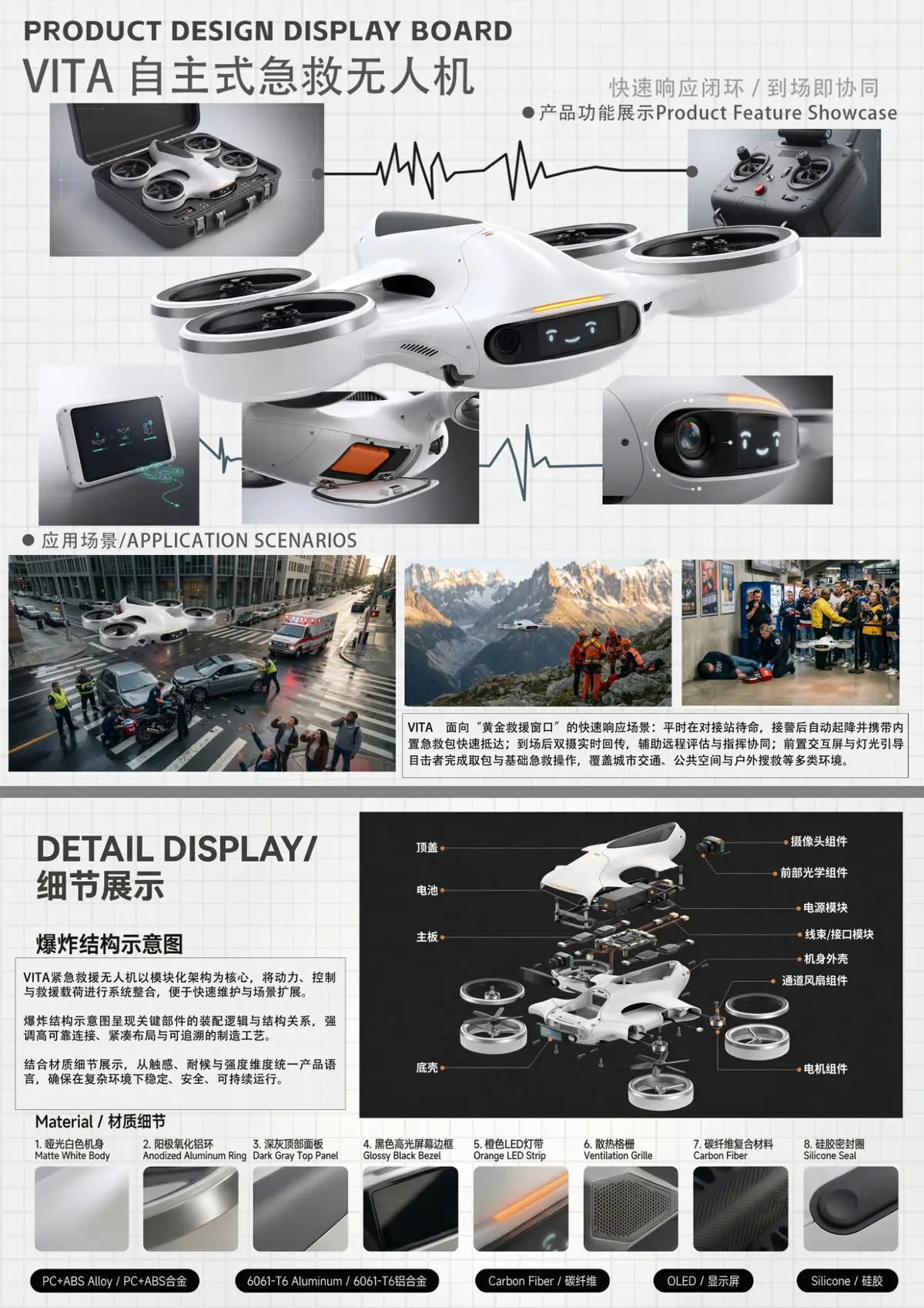 VITA 自主式急救无人机产品设计展板